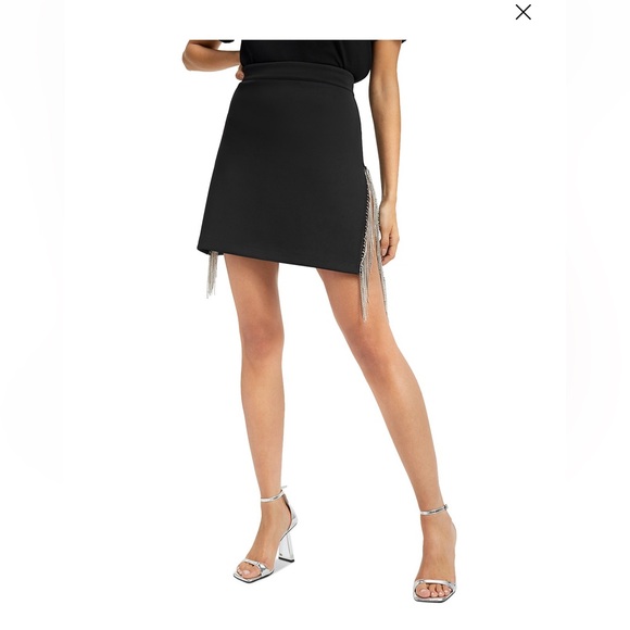 Good American Mini Skirt with Rhinestone Fringe - Picture 3 of 8